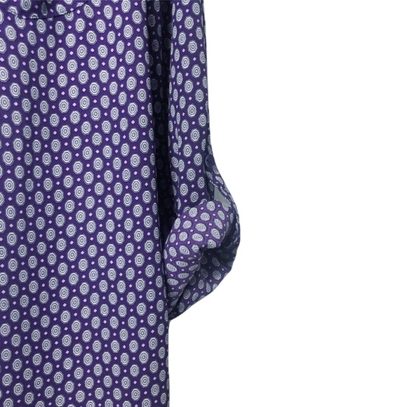 Dressbarn Geometric Print Split V-Neck Blouse NWOT - Picture 7 of 11